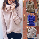 Sweater Women's Horse Hair Solid Color Long-Sleeved Collar Knitwear Shirt In Autumn And Winter