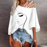 Autumn Fashion Splicing Loose Leisure Blouse Lady Print
