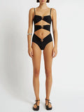 Sexy Hollow Out Bodysuits Female Camisole Sleeveless High Waist Spliced Button Solid Skinny Bodysuit For Women Summer