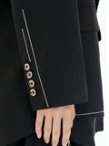 Fashion Women's Blazer Notched Collar Loose Deconstructed Shoulder Pad Open Line Suit Jackets Spring 2023 New