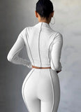 Ribbed Turtleneck Crop Top and Pants 2pc