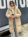 2022 Women's Down Jacket Long Winter Warm Snow Oversized Thick Casual Coat Female Hooded Long Sleeve Large Size Down