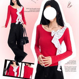 Round Neck Half Cardigan Bottomed