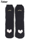 Embroidery CAT Deer Thickening Women Cotton Lovely Plush Keep Warm Sleep Ladies Funny Cute Socks Hosiery Winter