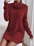 And Winter New Solid Color Loose High-Collar Knitted Sweater