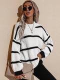 Spring Striped Pullover Loose