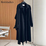 2021 Autumn Oversized Women Trench Coat Elegant Full Sleeve Belted Female Overcoat Double-breasted Long Women