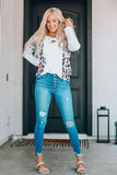 Print Crisscross V-Neck Long Sleeve