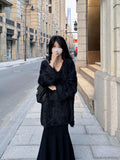 And Winter Fashion Loose Lazy Sweater Comfortable Imitation Sable Coat Female Purple French Gentle Wind Korean