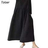 Women Maxi Dress O-neck Long Sleeve Side Pockets Dress Pleated Large Hem Solid Color Loose Autumn Dress Female