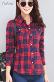 2023 New Vintage Plaid Blouses Shirt Cage Female Long Sleeve Casual Slim Women Big Size Shirt Office Lady Tops