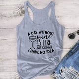 Letter Print Sleeveless T