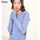 Women Sweaters 2022 Winter with Detachable Long Sleeves O Neck Knitted Pullover Purple Casual Chic