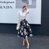 Vintage Skirts for Women High Waist A-line Slim Fit Jupe Fashion Korean Temperament Skirt 2023 Faldas Mujer De