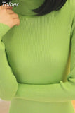 Autumn Elastic Long Sleeve Sweaters Female Pullover Turtleneck Women Pullovers Jumper Streetwear Knitted Tops BLACK