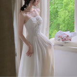Party Midi Dress Women Casual Elegant Sleeveless Corset Strap Dress Beach Style Office Lady Korea Clothing 2022 Summer