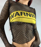 Winter Sexy Black Patch Fishnet Hollow Out See Through Copped
