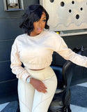 Long Sleeve Crop Top and Pants 2 Piece