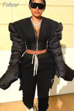 Extra Long Sleeve Zip Up Cropped Puffer Jacket Streetwear 2023 Fashion Women Outwear Stylish Bubble Coats