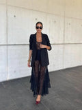 Sexy Lace Cascading Fine Shoulder Sling Long Dress