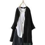 Womens Shirts 2022 ZANZEA Vintage Cotton Tunic Casual Long Sleeve Shirt Button Cardigans Female Soid Patchwork Tops Plus
