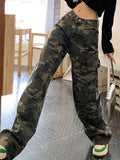 camouflage cargo jeans with a wash