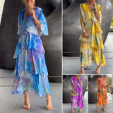 New Women's Printed Layered Dress
