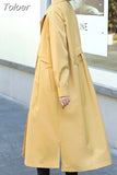 Women's Long Trench Coat Fashion Streetwear Classic Double Breasted Casual Elegant Coat Clothing Tops Spring Autumn
