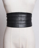 Multicolor Black Red Pu Leather Elastic Wide Belt Personality Women New Fashion Tide All-match Spring 2023