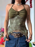 Grunge Floral Halter Neck