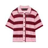 Homemade New Women's Knitted POLO Shirt Coat Knitted