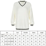 long sleeve sweater, white collar,V-neck,style,Korean style,street,autumn winter knitted sweater,casual