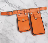 Multicolor Orange Mini-bag Split Joint Pu Leather Belt Personality Women New Fashion Tide All-match Spring 2023