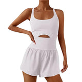 Women Tennis Dress Summer Casual Solid Color Sleeveless Open Back Athletic Mini Dresses with Pockets Sports Workout Golf