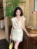 Xixi 13 Line 2025 Summer New High-Rise Half-Dress Embroidery A Word-Pack Hip Short Skirt