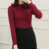 Winter Pullover Sweater Turtleneck Knitwear Long Sleeve Slim Soft Warm Basic Jumper Bottoming Women's Short Tops