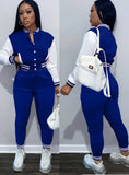 Contrast Color Cropped Top and Pants