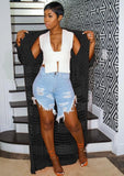 Knit Hollow Out Long Cardigans with