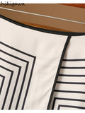 Skirts for Women Irregular Striped Temperament Jupe High Waist Slim A-line Summer Skirt 2023 Faldas De