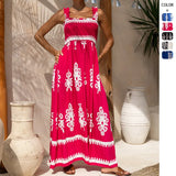 New Hot Women's Beach Dress Holiday Style Printed Wrapped Breast
