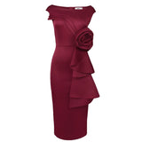 Designer Cuts Pin Dress Elegant Wind U-Neck Sleeveless Dress
