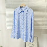 Women's Dress French Elegant Hot Diamond Diamond Diamond Linge Casual Thin Long-Sleeved Collar Shirt