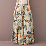 ZANZEA 2022 Kaftan Printed Pants Women's Wide Leg Trousers Elastic Waist Long Pantalon Palazzo Casual Floral