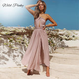 2022 New Women Summer Boho Maxi Long Dress Evening Party Beach Dresses Sundress Backless Halter Dress Summer