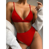 Waist Bikini 2022 New Swimsuit Women Push Up Swimwear Solid Bikini Set Female Bathing Suit Summer Beach Wear Swimming