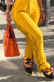 Tassel Sweatpants for Girls Fashion Streetwear Women Fringe Joggers Cozy Casual Elastic High Waist Pants