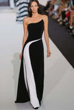 Occassional White and Black Strapless Long