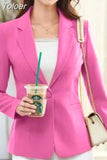 Button White Blazer Feminino Casual Slim Coat Fashion Short Brief Blazer Femme OL Comfortable Jacket blazer