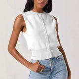 Women's Summer Ins Hanging Neck Hot Babes Knitted Blouse Outside Wearing Ladies Small Sling