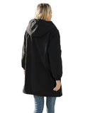 Large Size Women's Hooded And Velvet Windbreaker Long Coat Spring And Autumn New Storm Coat Women-Outfit